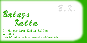 balazs kalla business card