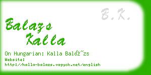 balazs kalla business card